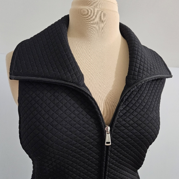 LAUREN Ralph Lauren Black Quilted Sleeveless Zip Vest Medium Old Money Preppy - Picture 8 of 16